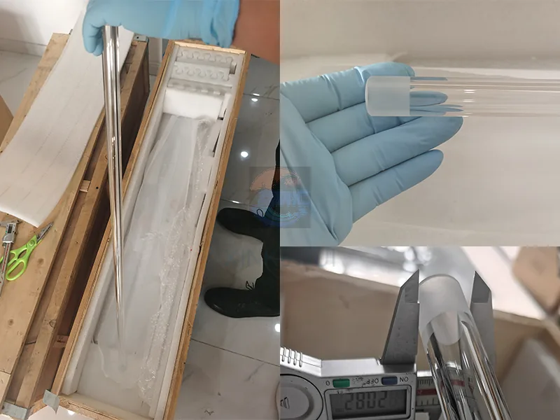Clear quartz tubes for semiconductor high-temperature processing